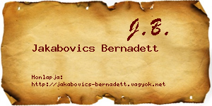 Jakabovics Bernadett névjegykártya